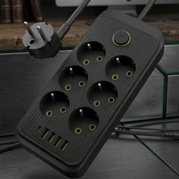 Удлинитель питания на 6 гнезд с 5 USB сетевой разветвитель для электроники