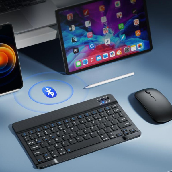 Комплект клавиатура мышь AND 5370 Bluetooth беспроводной набор для компьютера черный