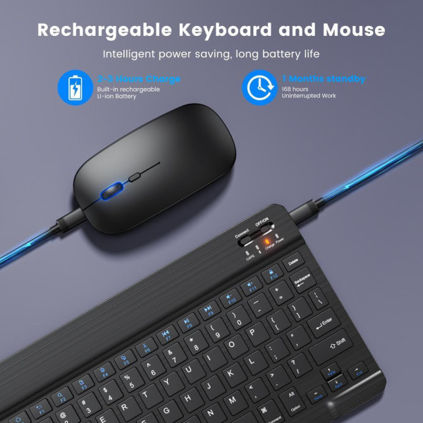 Комплект клавиатура мышь AND 5370 Bluetooth беспроводной набор для компьютера черный