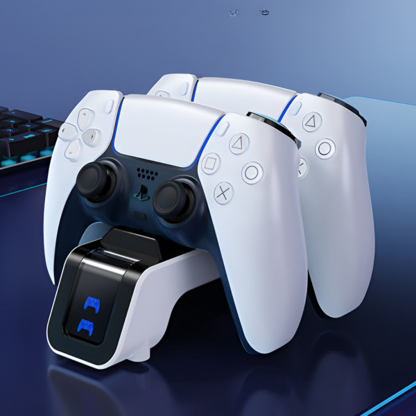 Док станция Aolion PS5 DualSense зарядка для двух контроллеров белый