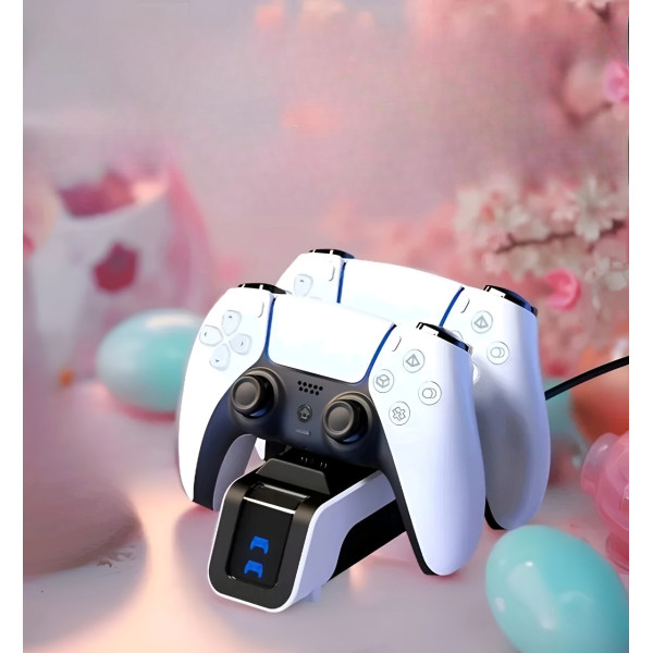 Док станция Aolion PS5 DualSense зарядка для двух контроллеров белый