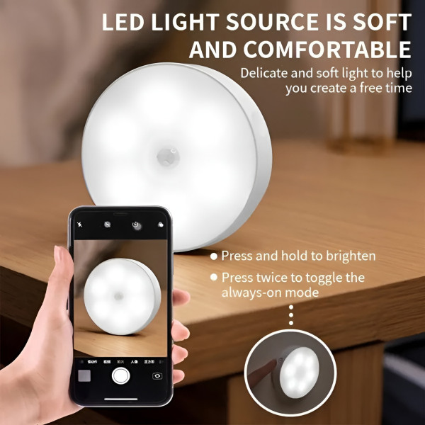 LED светильник YC03 набор 3 шт с датчиком движения аккумуляторный магнитный ночник для коридора