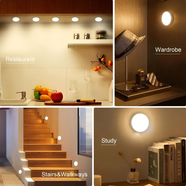 LED светильник YC03 набор 3 шт с датчиком движения аккумуляторный магнитный ночник для коридора