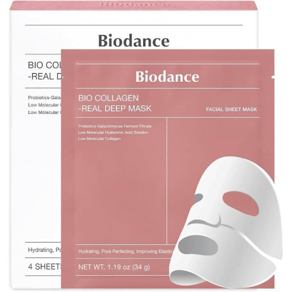 Маска для лица Biodance Bio-Collagen Real Deep Mask 4 шт гидрогелевая с коллагеном