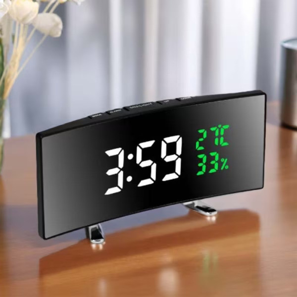 Настольные часы 6508 RuiJiao LED электронные зеркальные с отображением времени и температуры