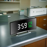 Настольные часы 6508 RuiJiao LED электронные зеркальные с отображением времени и температуры
