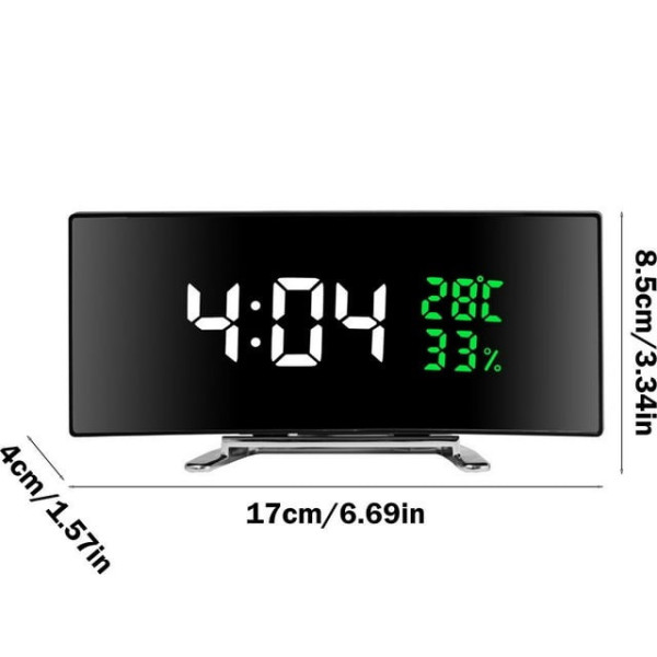 Настольные часы 6508 RuiJiao LED электронные зеркальные с отображением времени и температуры