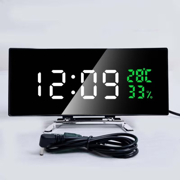 Настольные часы 6508 RuiJiao LED электронные зеркальные с отображением времени и температуры