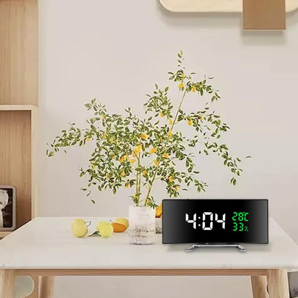 Настольные часы 6508 RuiJiao LED электронные зеркальные с отображением времени и температуры