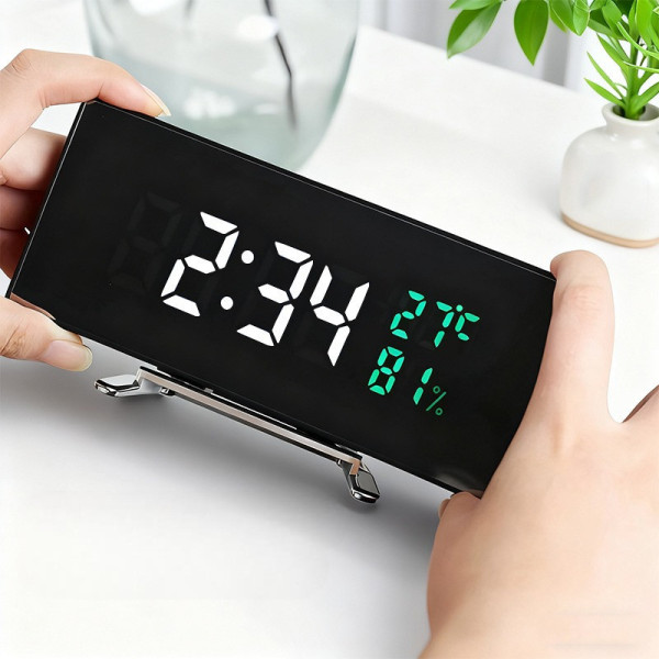 Настольные часы 6508 RuiJiao LED электронные зеркальные с отображением времени и температуры