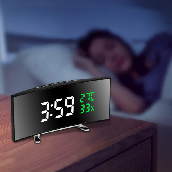 Настольные часы 6508 RuiJiao LED электронные зеркальные с отображением времени и температуры