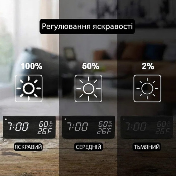 Настольные часы 9006 LED будильник с датой температурой и сенсорным дисплеем