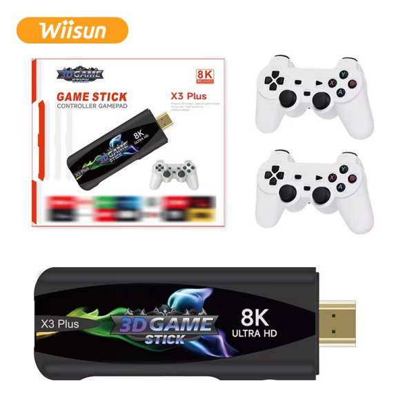 Игровая консоль Game Stick X3 Plus 8K ретро система HDMI с контроллером и пультом