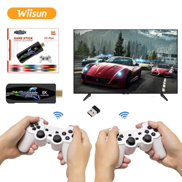 Игровая консоль Game Stick X3 Plus 8K ретро система HDMI с контроллером и пультом