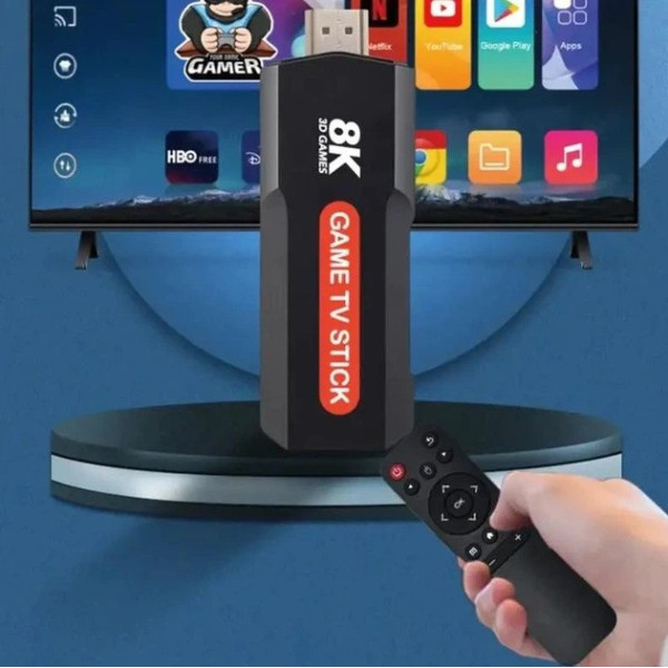 Игровая консоль X9 8K 64GB Android TV Game Stick 30000 игр с двумя контроллерами