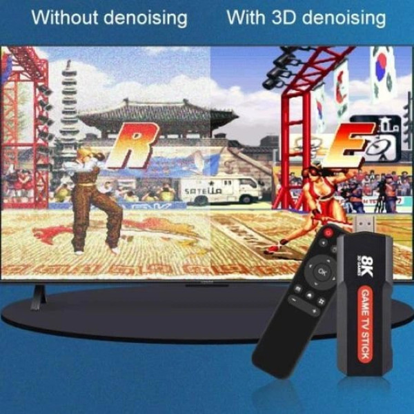 Игровая консоль X9 8K 64GB Android TV Game Stick 30000 игр с двумя контроллерами