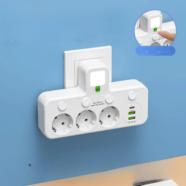 Удлинитель AND 5378 3 розетки USB сетевой фильтр питания для приборов