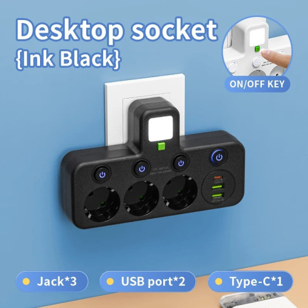 Удлинитель AND 5378 3 розетки USB сетевой фильтр питания для приборов