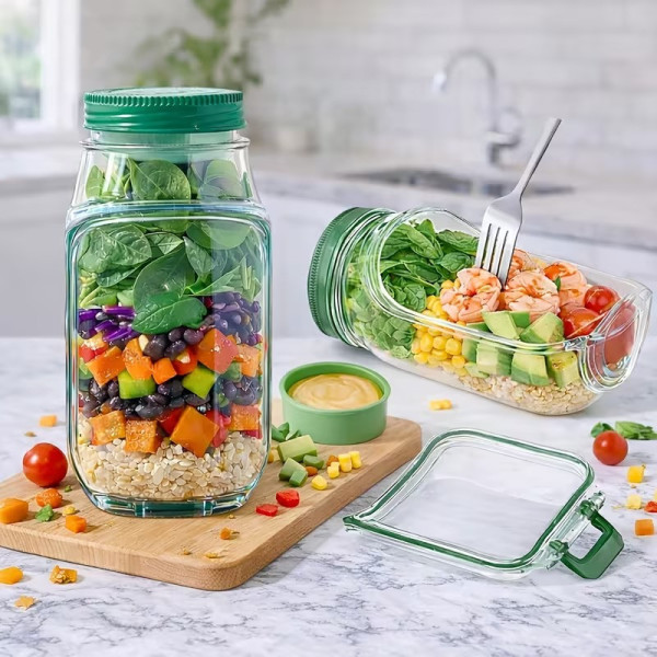 Салатник AND1662 Salad Pad 300 мл портативный контейнер с отделением для соуса