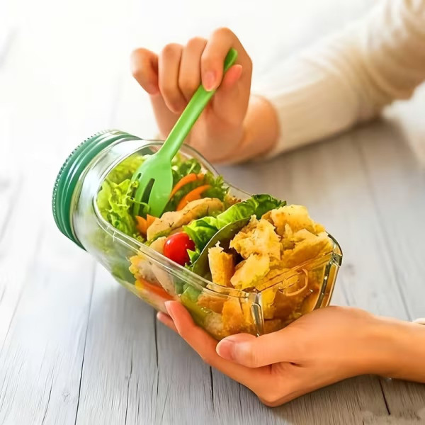 Салатник AND1662 Salad Pad 300 мл портативный контейнер с отделением для соуса