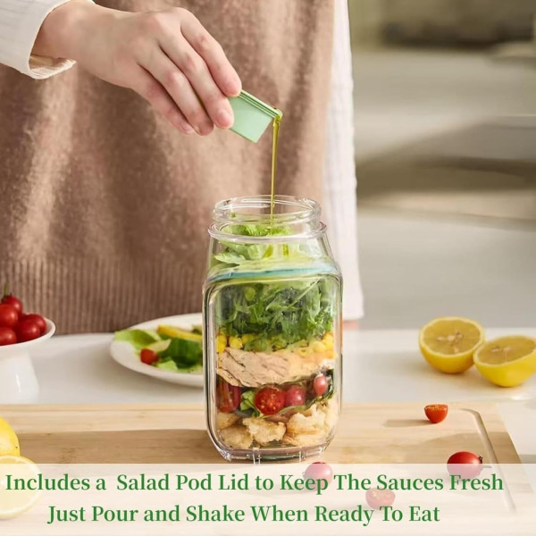 Салатник AND1662 Salad Pad 300 мл портативный контейнер с отделением для соуса