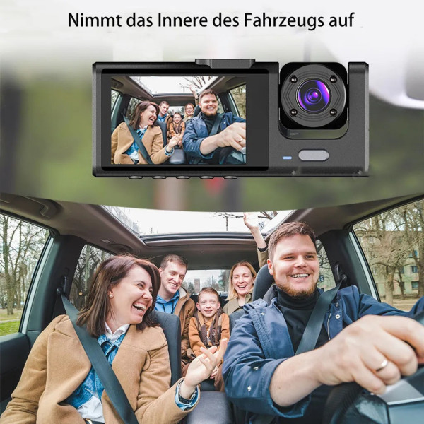 Автомобильный видеорегистратор AND Z37 3 камеры Full HD 1080p запись салона и заднего вида