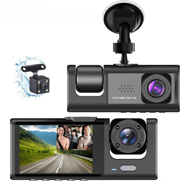 Автомобильный видеорегистратор AND Z37 3 камеры Full HD 1080p запись салона и заднего вида