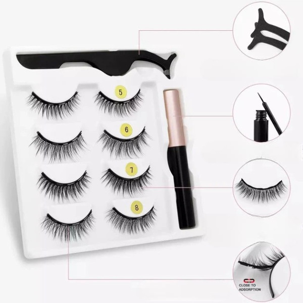 Накладные ресницы AND 5509 магнитные 3D без клея GlamLash