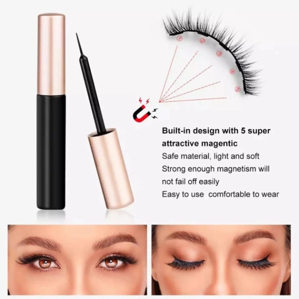 Накладные ресницы AND 5509 магнитные 3D без клея GlamLash