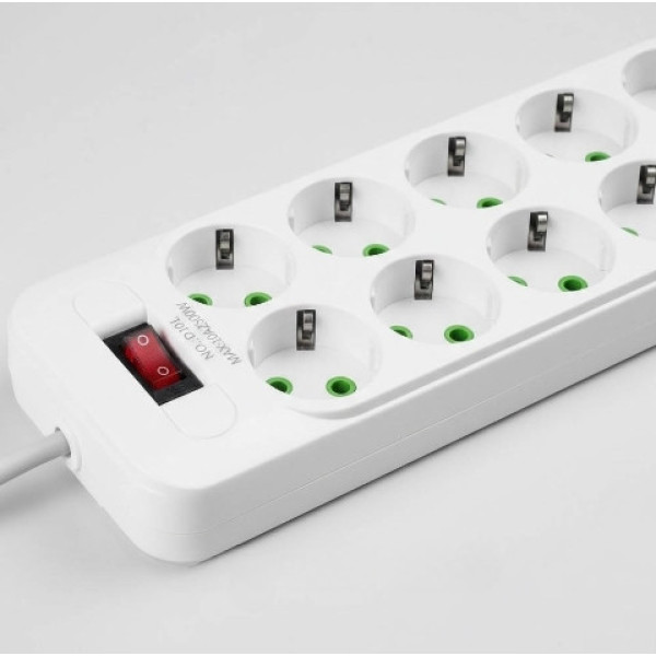 Удлинитель сетевой D10 10 розеток USB Type-C PD переноска 5 м