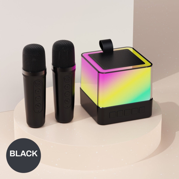 Колонка беспроводная K18 Bluetooth караоке RGB 2 микрофона