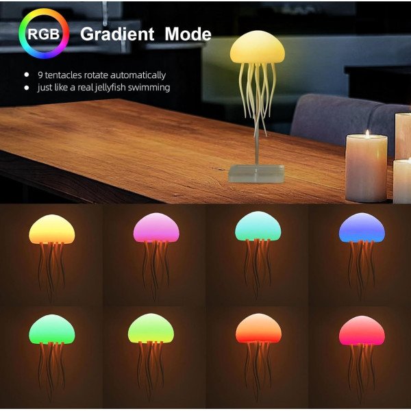 Лампа ночник медуза RGB декоративная LED подсветка с эффектом воды