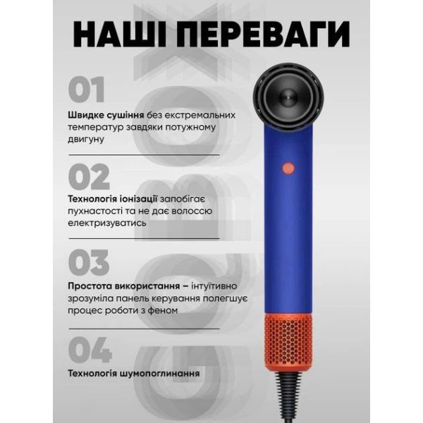 Фен Beheart X11 PRO для волос 6 насадок стайлер сушки и укладки