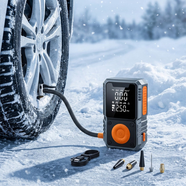 Насос для шин De-FX391 автомобильный компрессор 5000 mAh беспроводной