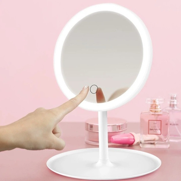 Косметическое зеркало AMIRO LED настольное портативное с подсветкой