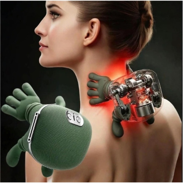 Массажер шеи Shoulders & Neck беспроводной шиацу инфракрасный прогрев плеч и спины