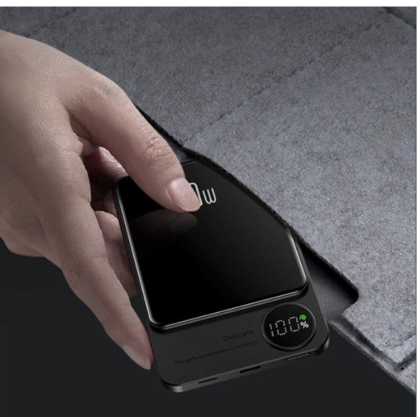 Портативное зарядное Powerbank Q9 5000 mAh аккумулятор с дисплеем беспроводной зарядкой