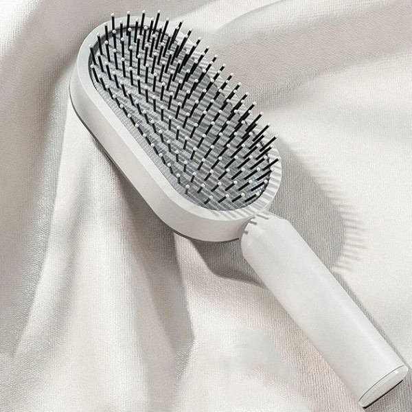 Щетка для волос 3D Central Hollow Cushion Comb массажная с кнопкой очистки