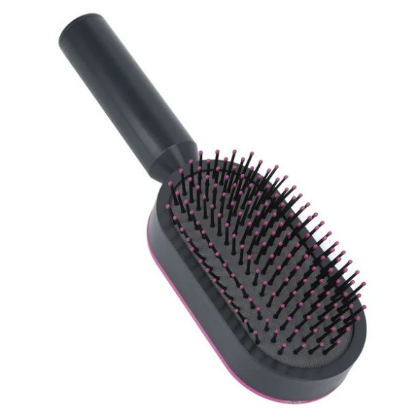 Щетка для волос 3D Central Hollow Cushion Comb массажная с кнопкой очистки
