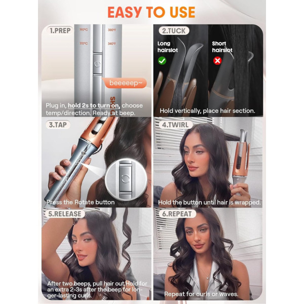 Автоматическая плойка Sheglam Hair Curler Bella для завивки волос
