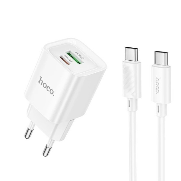 Адаптер зарядки HOCO C147A 20W PD QC 3.0 USB Type-C 2 порта