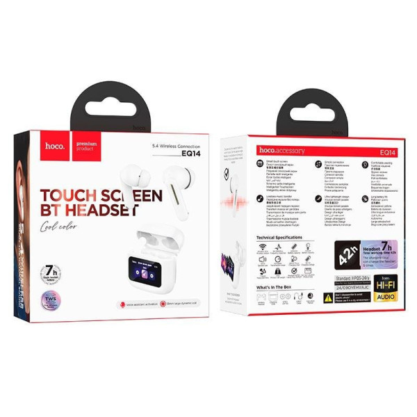 Наушники HOCO EQ14 TWS Bluetooth беспроводные с сенсорным дисплеем