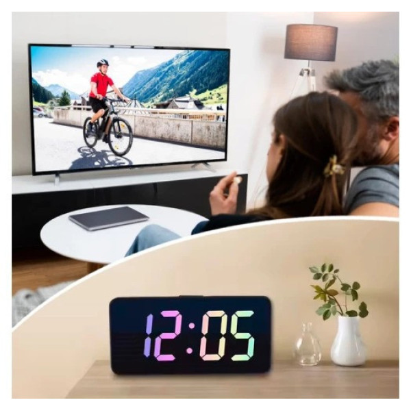 Часы цифровые VST-888H RGB настольные LED с зеркальной поверхностью