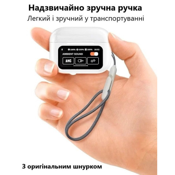 Наушники TWS ANC ENC Bluetooth беспроводные с цветным экраном