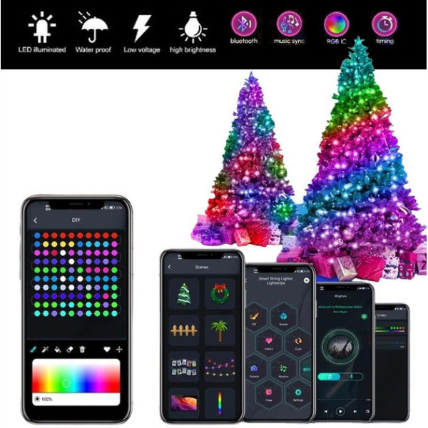 Лента светодиодная 5 м RGB Bluetooth гирлянда USB Dreamcolor