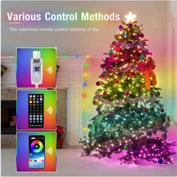 Лента светодиодная 5 м RGB Bluetooth гирлянда USB Dreamcolor