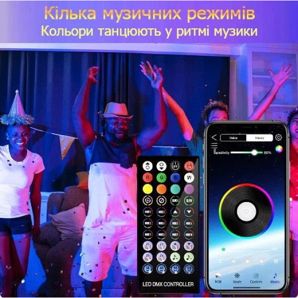 Лента светодиодная 10 м RGB Bluetooth гирлянда USB Dreamcolor