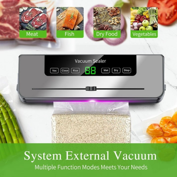 Вакууматор для продуктов бытовой упаковщик с LED экраном для хранения еды