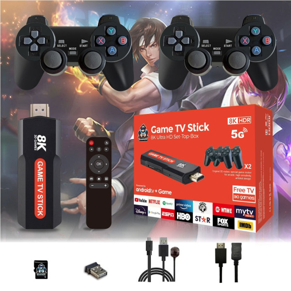 Консоль игровая X9 мини приставка 64GB с двумя геймпадами для игр
