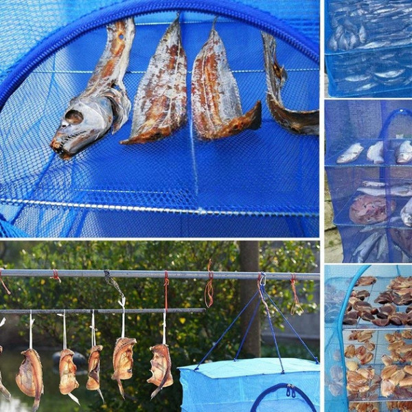 Сетка для сушки продуктов 3 уровня подвесная складная для кухни